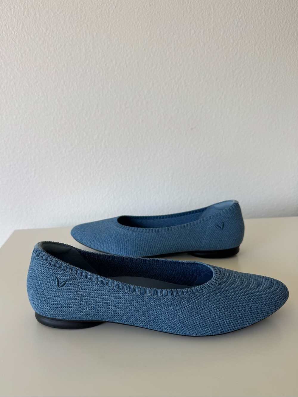 Vivaia Blue Knit Slip On Ballet Flats 38